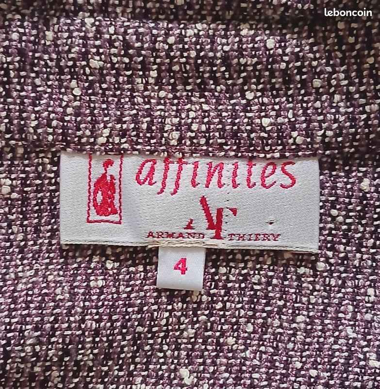Jupe Crayon Armand Thiery Taille 40 Violet Prune - Doublée, Taille Élastiquée