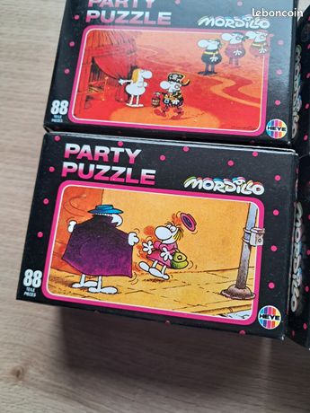 Lot De 7 Mini Puzzles Heye – Illustrations Cultes De Mordillo – Vintage 80’s Neufs