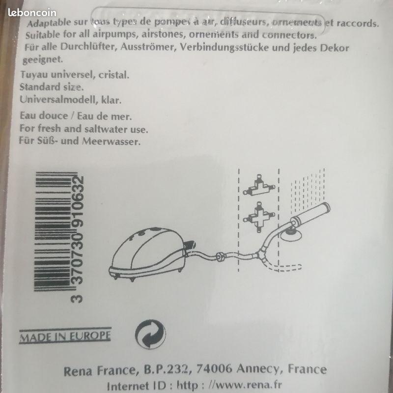 Tuyau à air universel cristal pour aquarium et pour tout type de pompe à air (image 2)