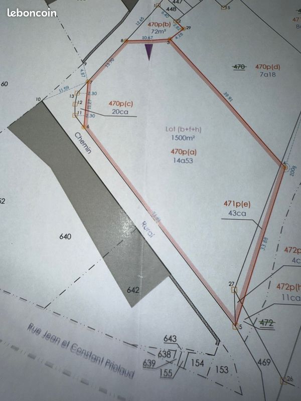 Vente terrain 1.500 m² constructible avec CU et DP · à Saint-Yrieix-sur-Charente · 150 000 €