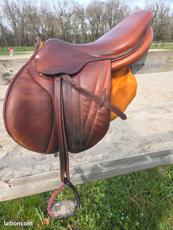 Housse De Selle Butet Saumon – Moutarde Vif Avec Logo – État Impeccable