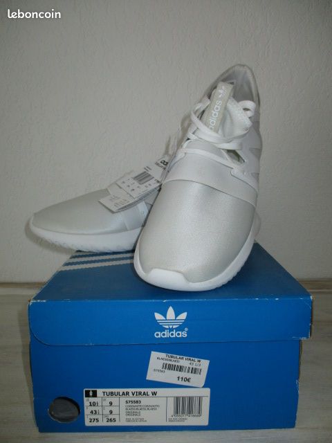 Adidas homme baskets Tubular Viral W cuir/textile blanc