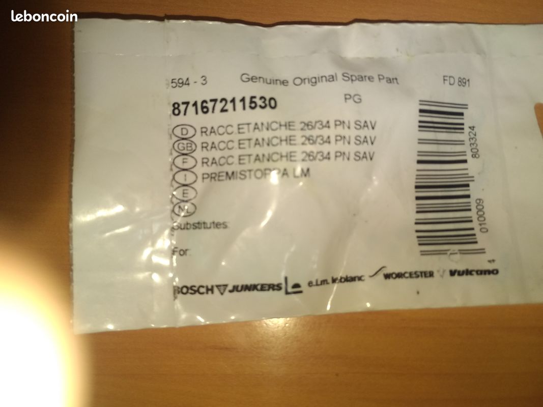 Raccord étanche ELM LEBLANC LM26/34 (image 1)