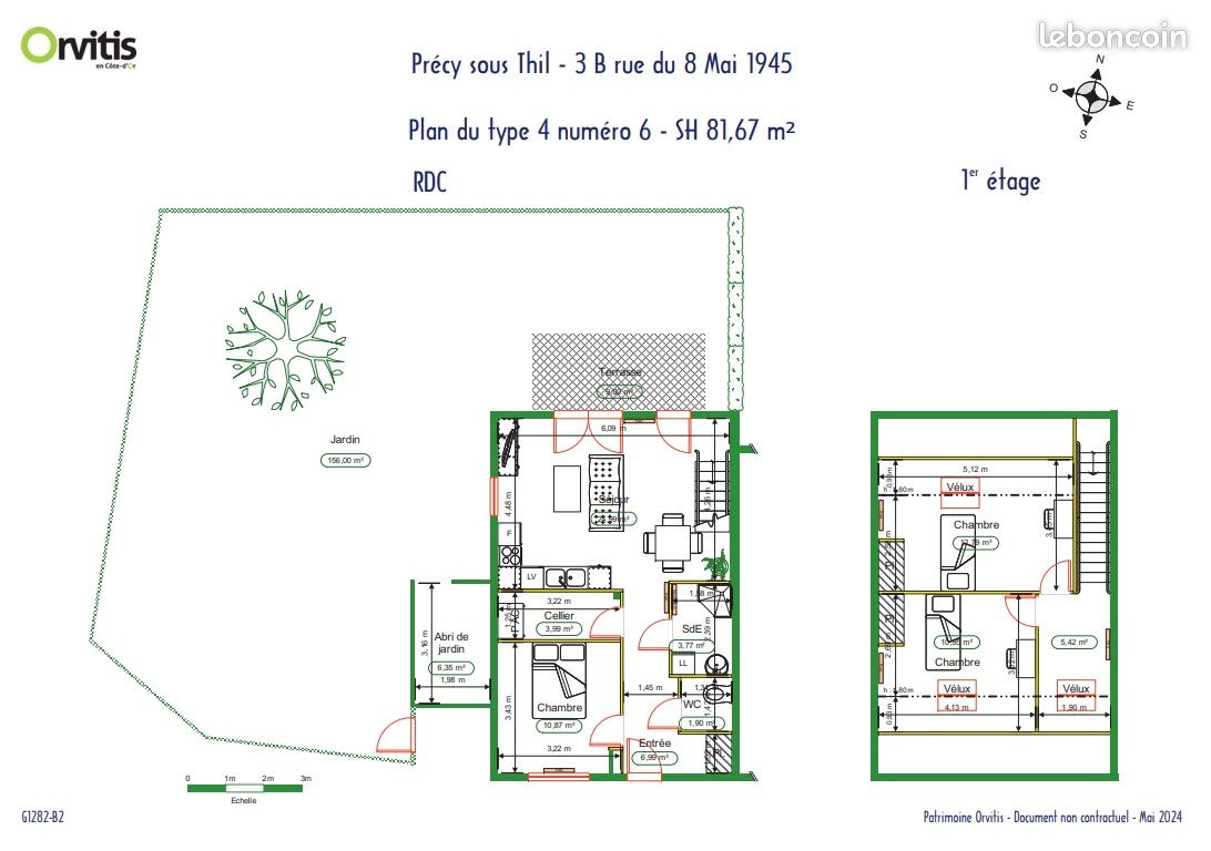 Maison 4 pièces 82 m² · à Précy-sous-Thil · 82 m² · 646 €