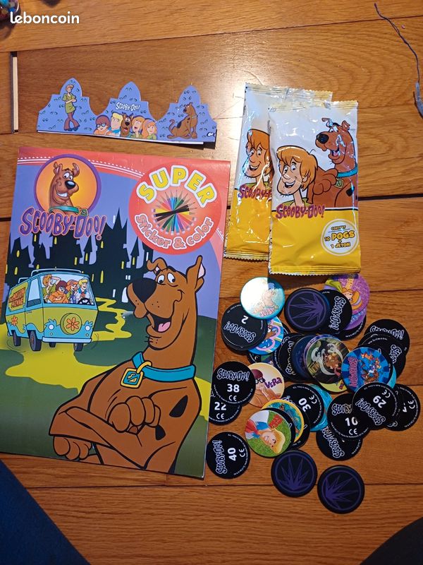 Lot dessin autocollant pogs scooby doo (image 1)
