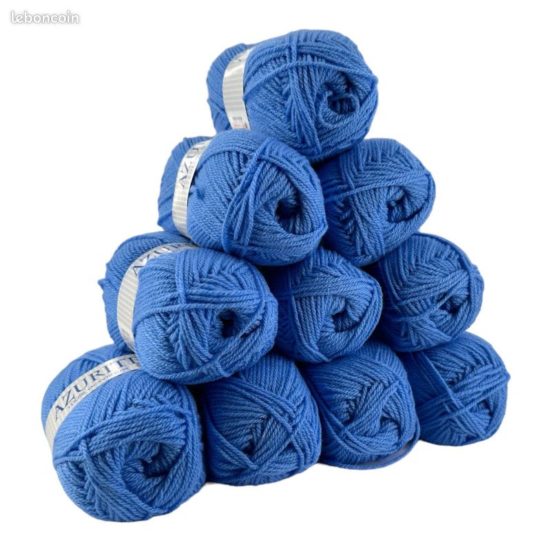 Lot De 10 Pelotes Azurite Gris Clair – Laine Acrylique 100% – 50g/140m – Marque Distrifil
