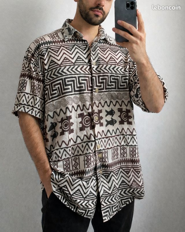 Chemise Tom Tailor Grise à Imprimé Taille XL - Occasion Très Bon état, Style Décontracté