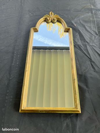 Miroir Ancien Cadre Doré - 65 X 35 Cm - Très Bon état