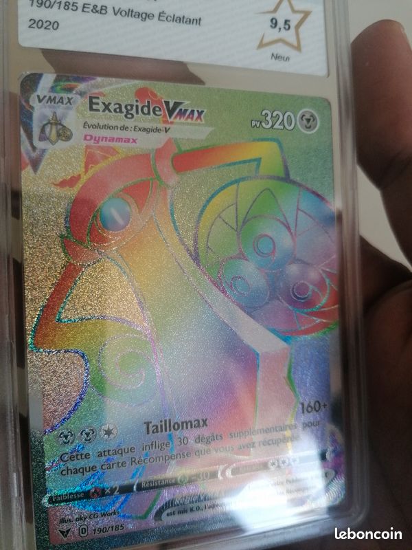 Pokémon Carte PCA 9,5 Exagide VMAX FA 190/185 Rainbow Mint E&B Voltage Eclatant (image 7)