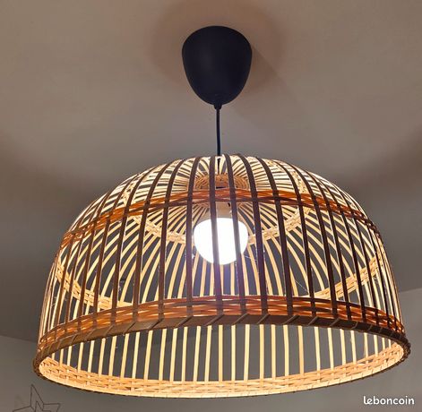 Forestier Hanglamp Bamboo zwart 3-lamps