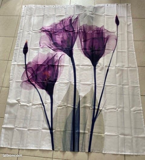 Rideau douche fleuri 150 x 180 (image 1)