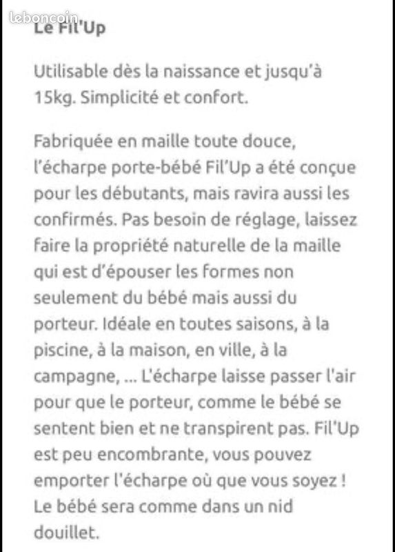 Écharpe de portage filet Fil’up Très bon État Gris (image 3)