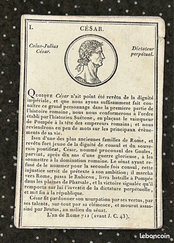 Ancien jeu de carte histoire romaines par Pierre-Francois GODARD (image 7)