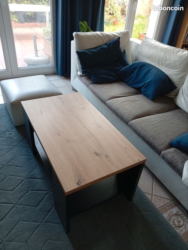 Table basse bois avec plateau (image 1)