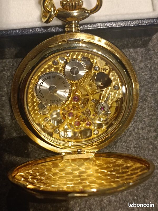 Montre De Poche Antique Suisse J.E. Caldwell – 8 Jours Alarme, Mouvement Manuel, Bronze