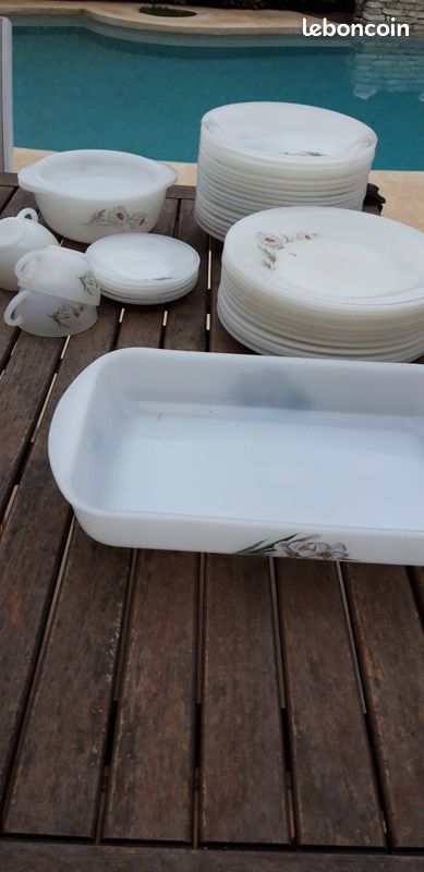 Vaisselle arcopal décors fleurs vintage (image 1)