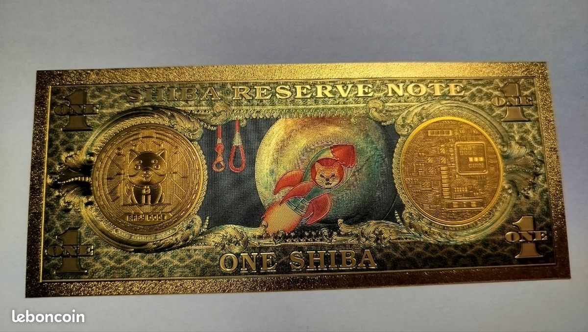 Billet collection 1 Shiba Inu crypto plaqué or - Collection