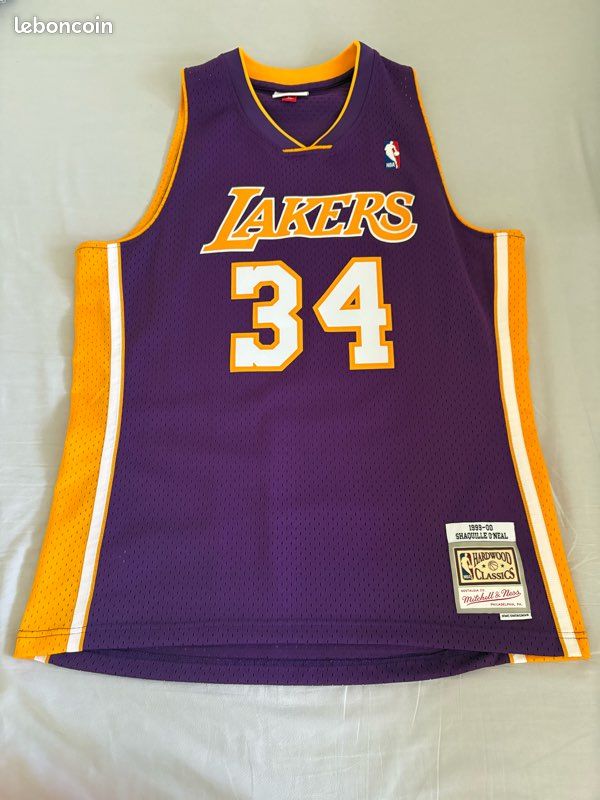 Maillot Los Angeles Lakers Shaquille O’Neal - Mitchell & Ness - Taille L à XXL - Jaune - Neuf Avec étiquettes