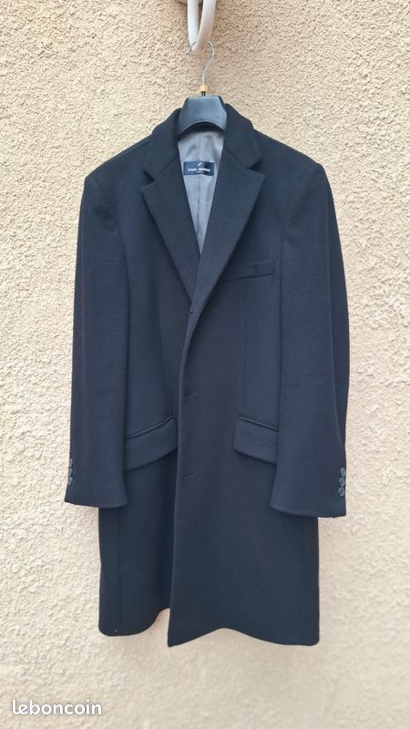 Manteau long homme Daniel Hechter Paris – 100 % laine vierge – noir – T48 (image 3)