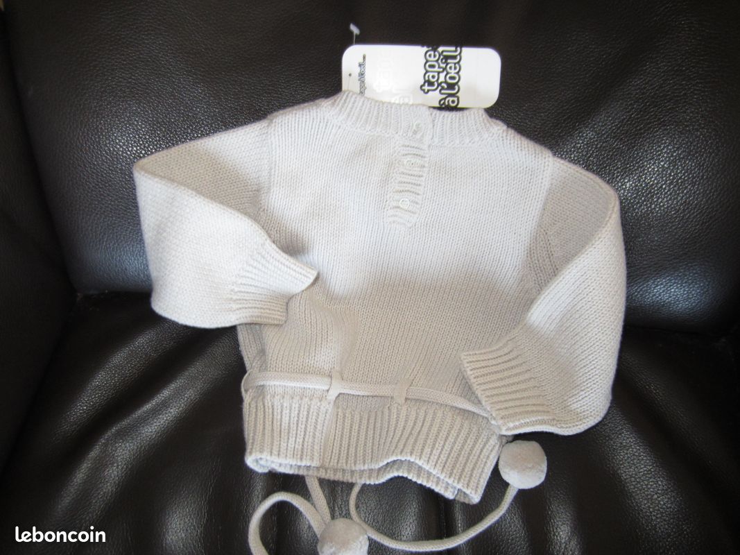 Joli pull Neuf 6 mois Tape à l'oeil 100%coton (image 3)