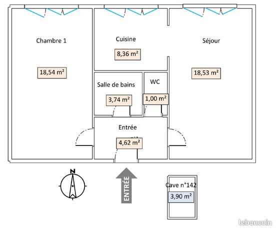 Appartement 2 pièces 55 m² — 7