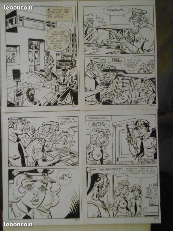 Lot 8 planches originales Sandro Angiolini sur la Poliziotta (Flicky chez Elvifrance) (image 2)