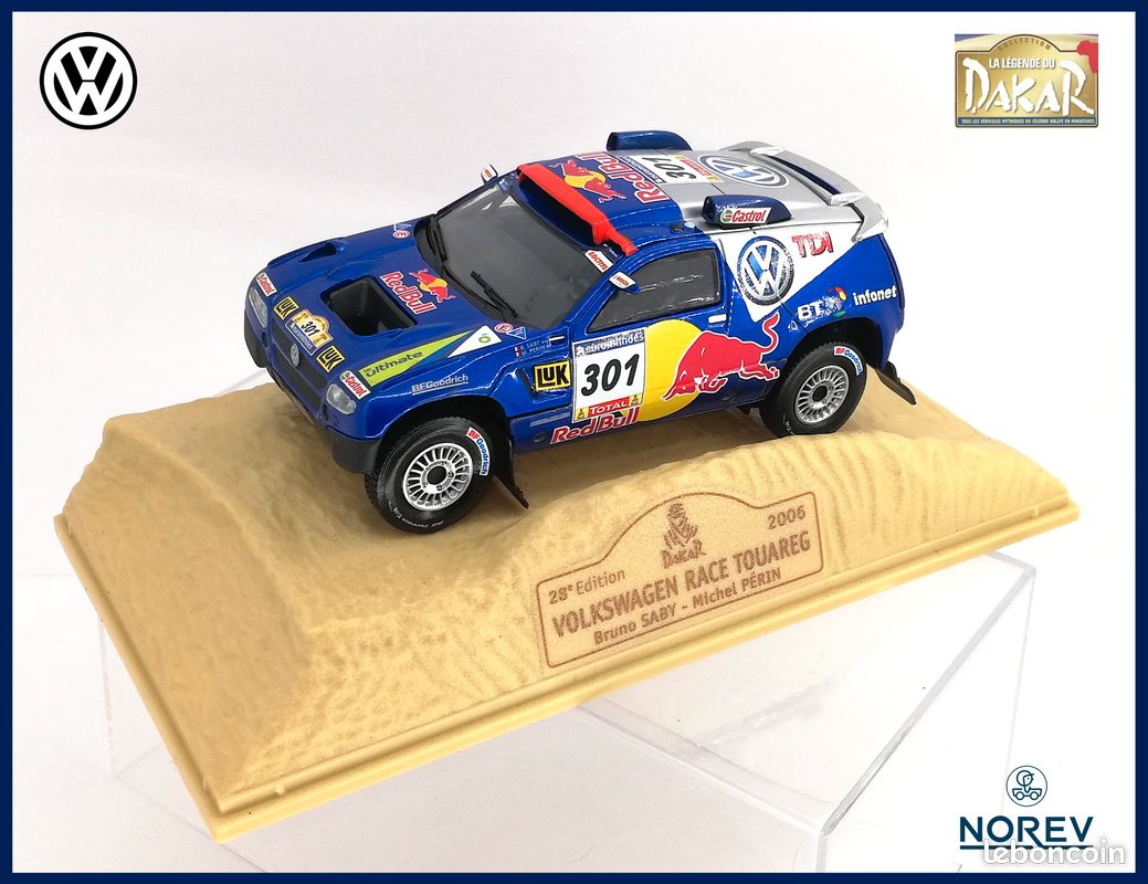 Voiture Miniature Norev VW Touareg Dakar 2006 - Échelle 1:43 - Bleu