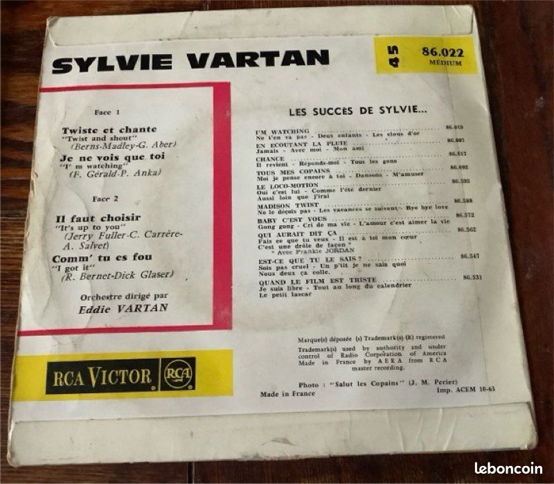 Twiste et chante 45 tours Sylvie Vartan (image 2)
