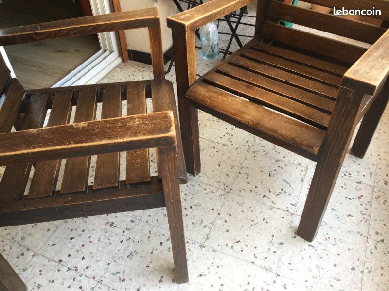 Paire de fauteuils vintage bois (image 2)