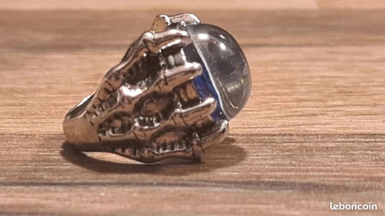 Bague Motard Griffe Mauvais Œil Dragon Pierre Violette - Bijoux Gothiques Homme