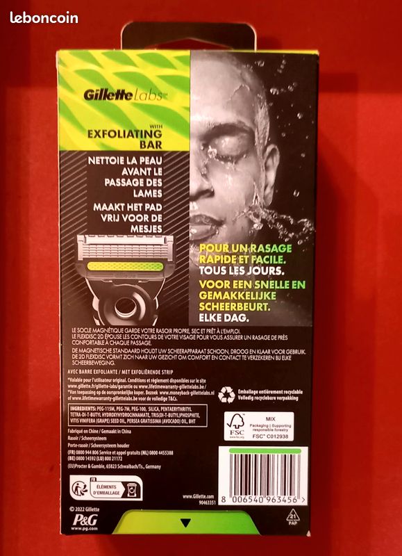 Rasoir GilletteLabs Neon Night Edition - 5 Lames Avec Barre Exfoliante - Neuf Scellé