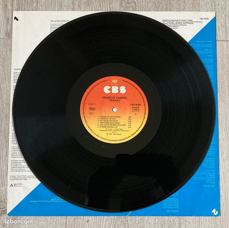 Vinyle 33 tours Francis Cabrel Fragile (image 2)