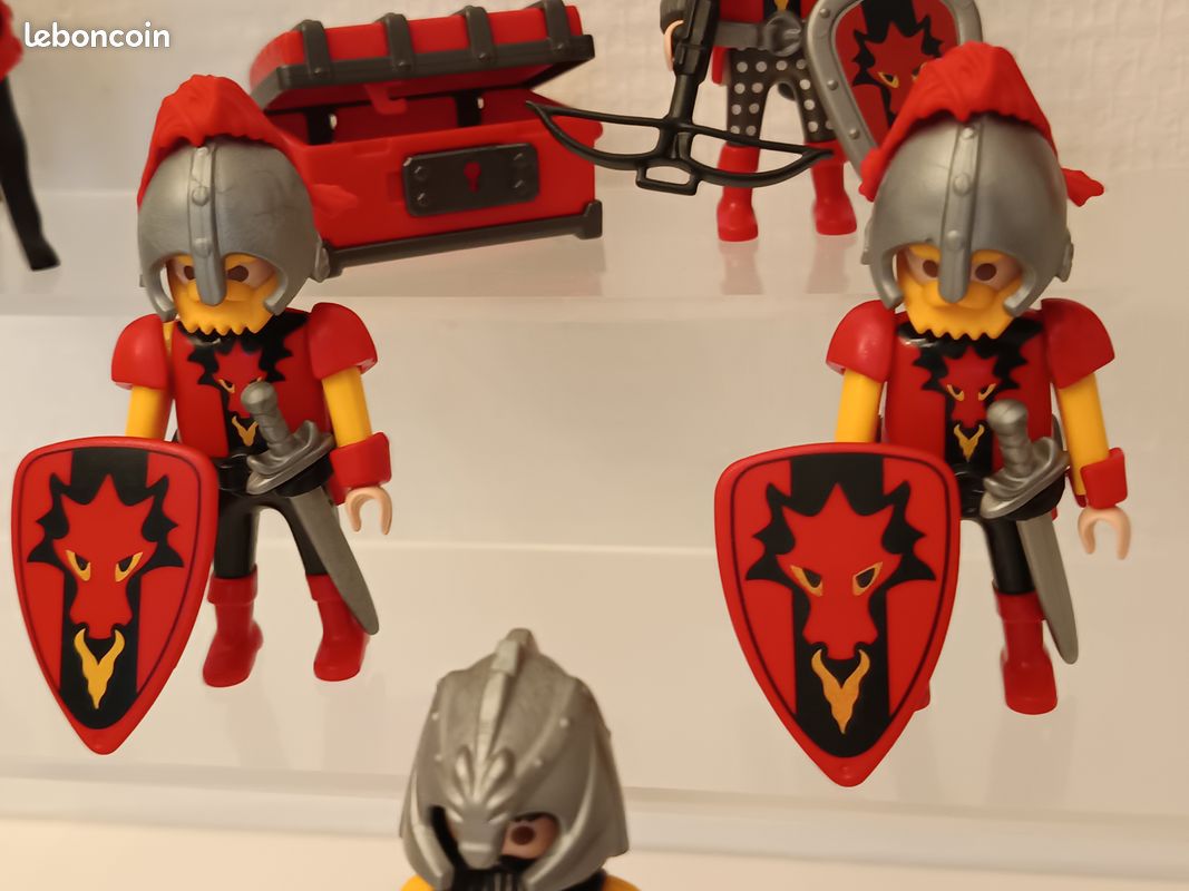 Figurine Playmobil Chevalier Gris Et Jaune écailles Argentées - Occasion, Modèle 21830