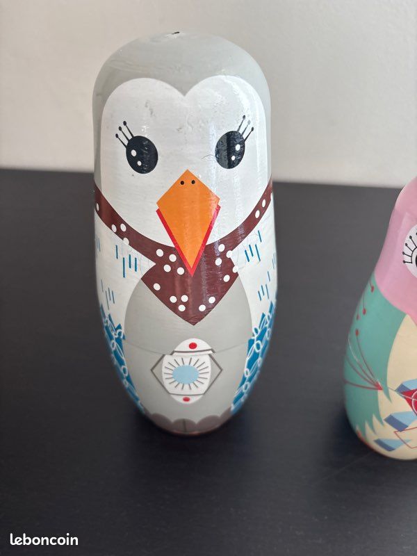 Poupées Russes Traditionnelles Avec Oiseau - Artiste Vinogradova - Pièce Unique