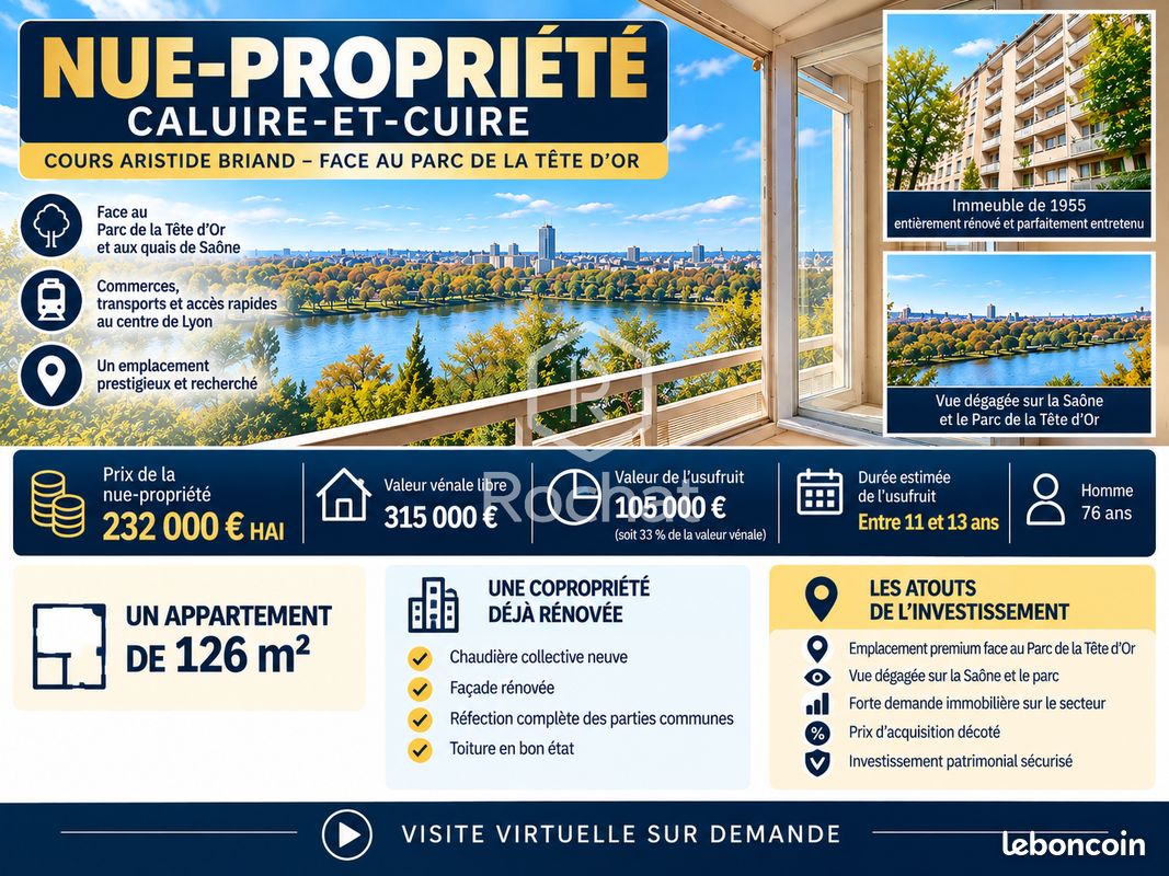 Appartement 4 pièces 126 m² · à Caluire-et-Cuire · 126 m² · 232 000 €