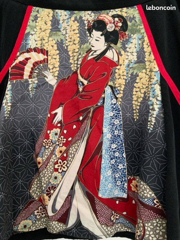 Jupe noire japonaise Fleurs d’ascenseurs (image 2)