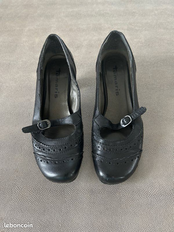 Chaussures En Cuir Bleu - Taille 37 - Plat - Neuf Avec Emballage D'origine