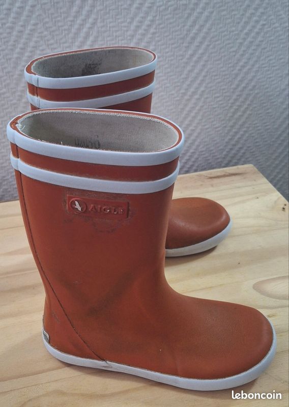 Aigle Bottes De Pluie Garcon 27 Bottes Pluie Enfant Orange En