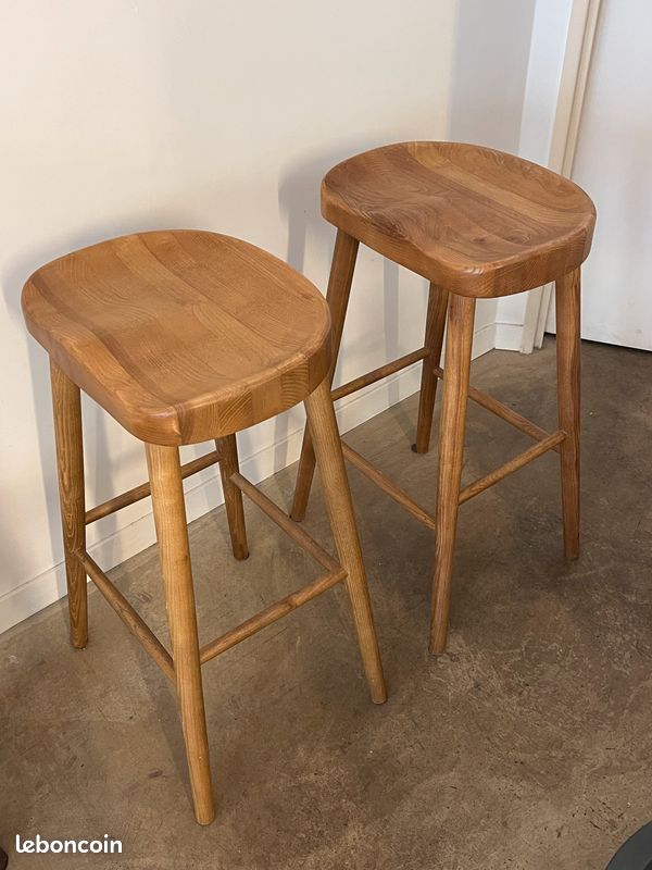 2 tabourets bois hauts Zara Home (image 2)