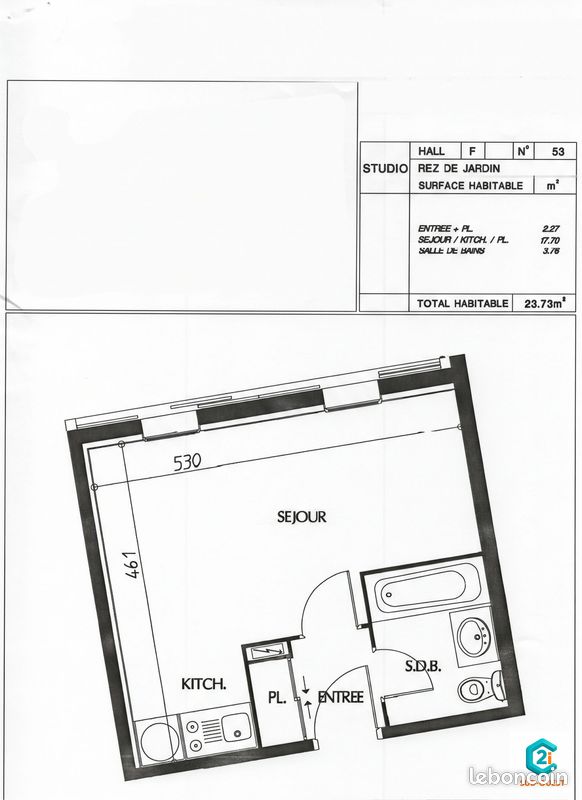 Appartement 1 pièce 24 m² · à Carcassonne · 24 m² · 43 900 €