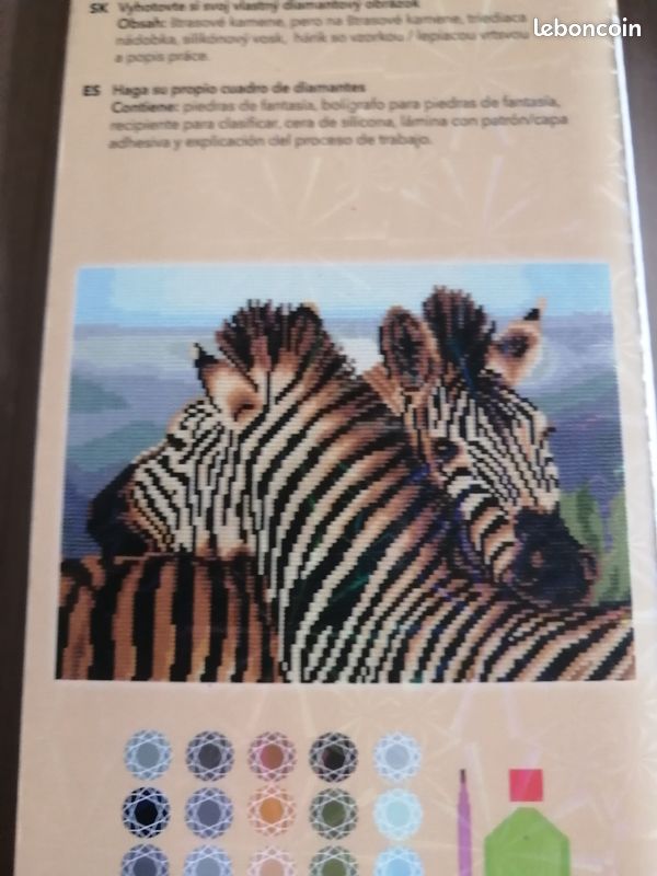 Kit Broderie Diamant 5D Grand Format Zèbre Noir Et Blanc – Toile 40x80 Cm – DIY Adulte, Décoration Murale