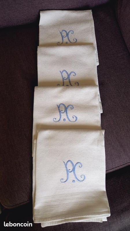 4 serviettes de toilette nid d'abeille (image 1)