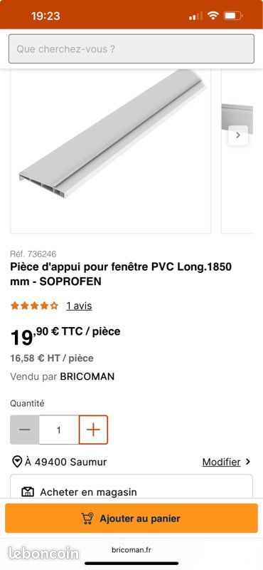 Pièce pour appuis de fenêtre en pvc blanc (image 4)