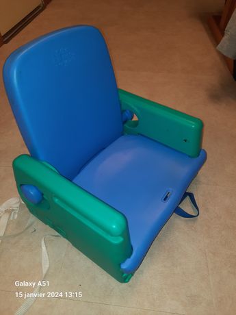 Rehausseur de chaise évolutif fleur bleue/ blanc cassé - Thermobaby +  Mitaine Gant de dentition Offert - CasaKids