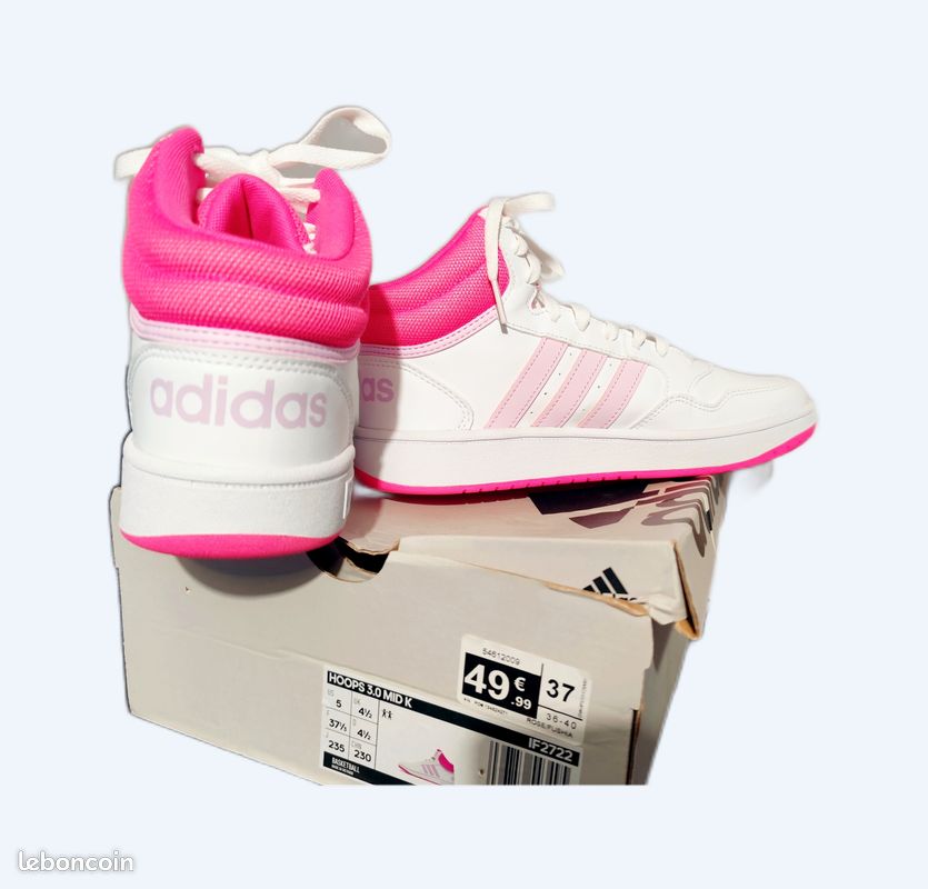 Baskets Montantes Femme - Taille 37, Rose Fushia, Talons Aiguilles, Pointes Pointues, Neuves Avec Boîte