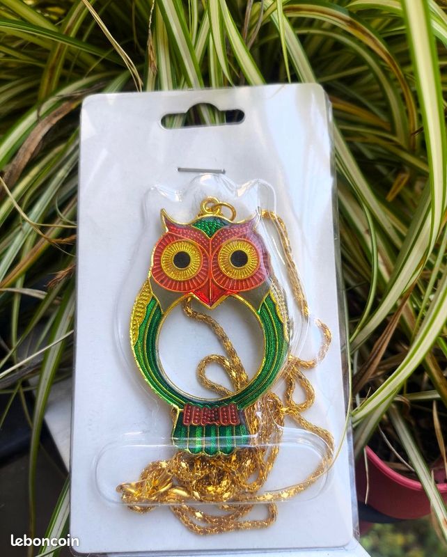 Collier Pendentif Hibou Design Signé GUY LAROCHE Paris - Vintage Années 70/80