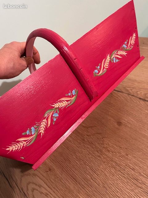 Panier vendange bois décoré (image 3)
