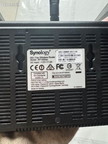Routeur Synology RT1900ac – 1900 Mbps, Ethernet Et USB, Occasion