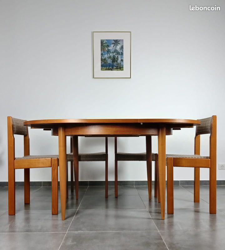 Table ronde scandinave + 6 chaises vintage (image 7)