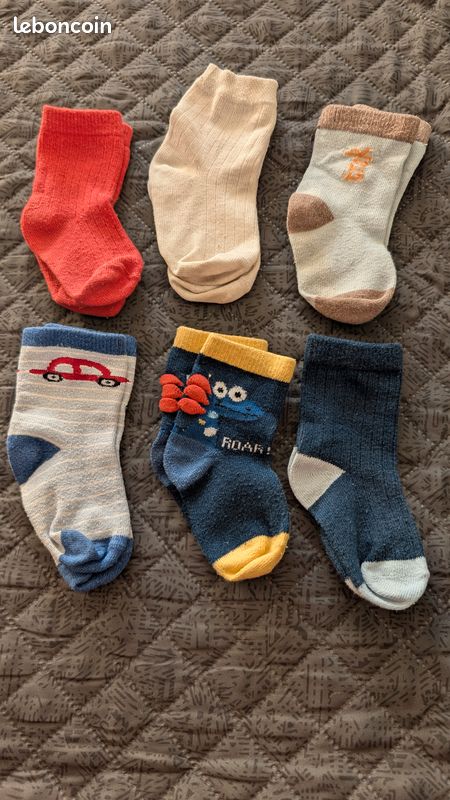 Lot n°2 de 6 paires chaussettes 9-12 mois (image 1)